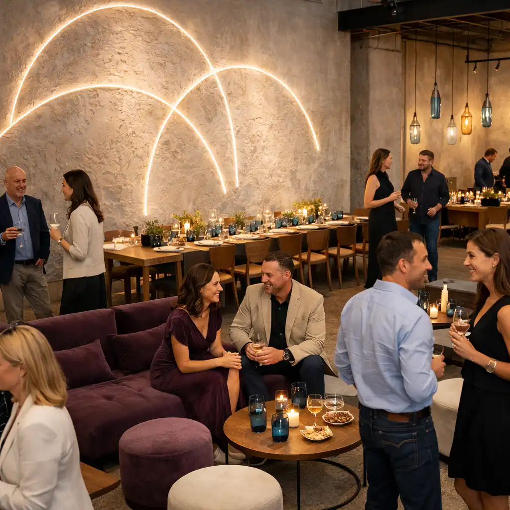Prywatna celebracja w lofcie z cocktail area i strefą rozmów